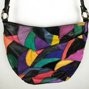 Vintage Leather Patchwork Purse Crossbody